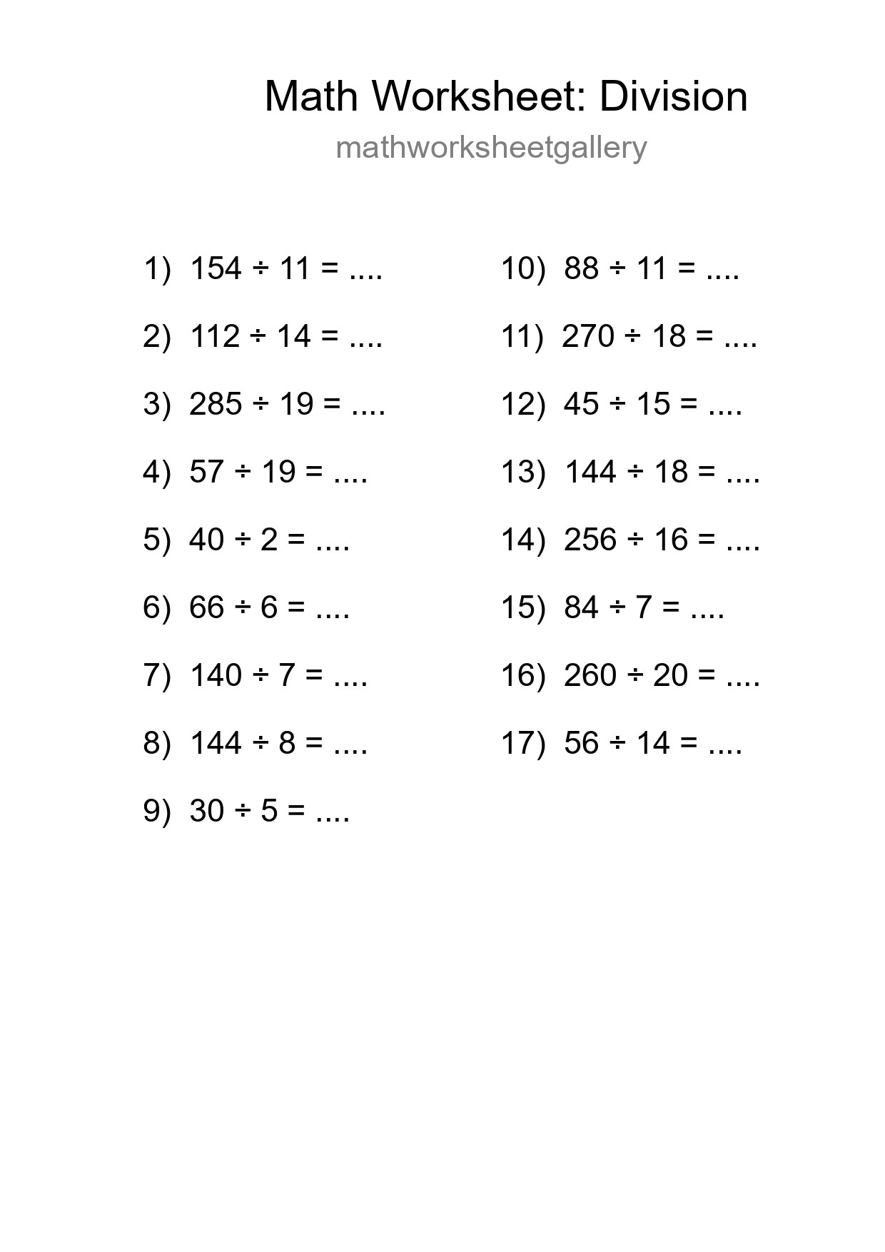 Free 17 Division Math Worksheet For Grade 2 - Part 124