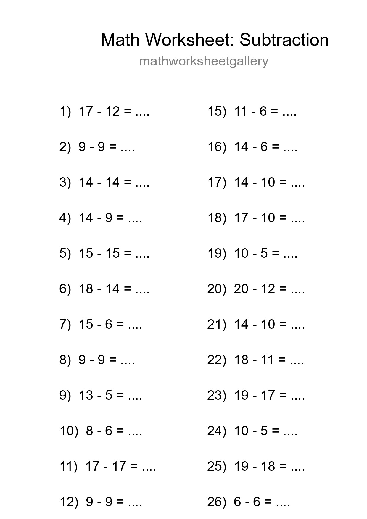 Free 27 Subtraction Math Worksheet For Grade 2 - Part 148
