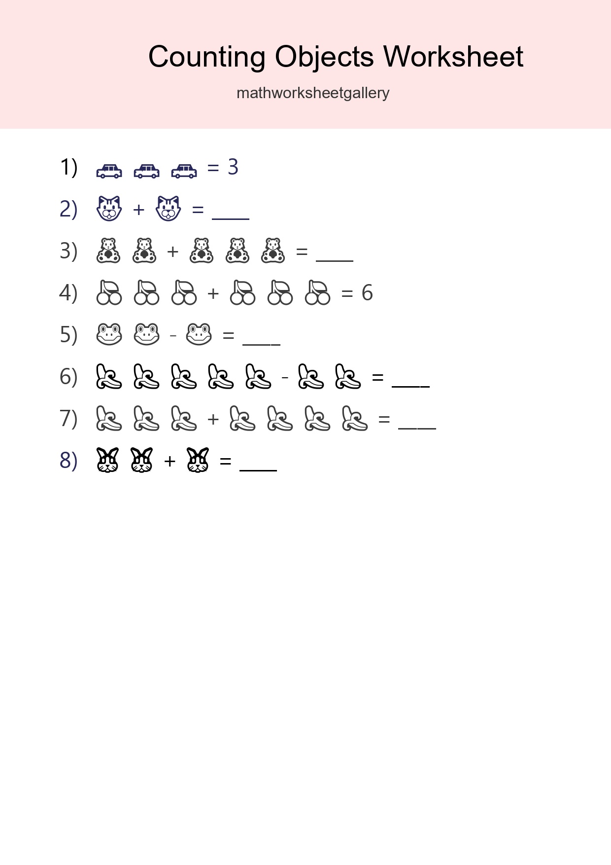 Free Counting Objects Worksheet For Kindergarten - Part 293