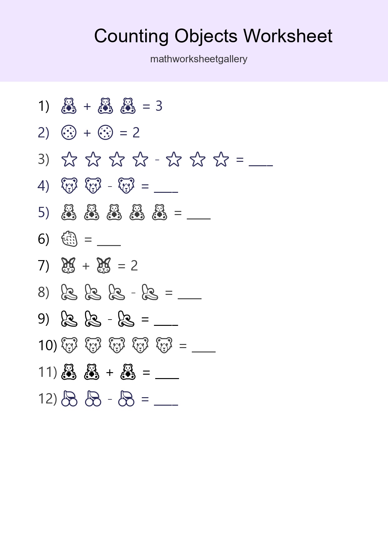 Free Counting Objects Worksheet For Pre-K - Part 113