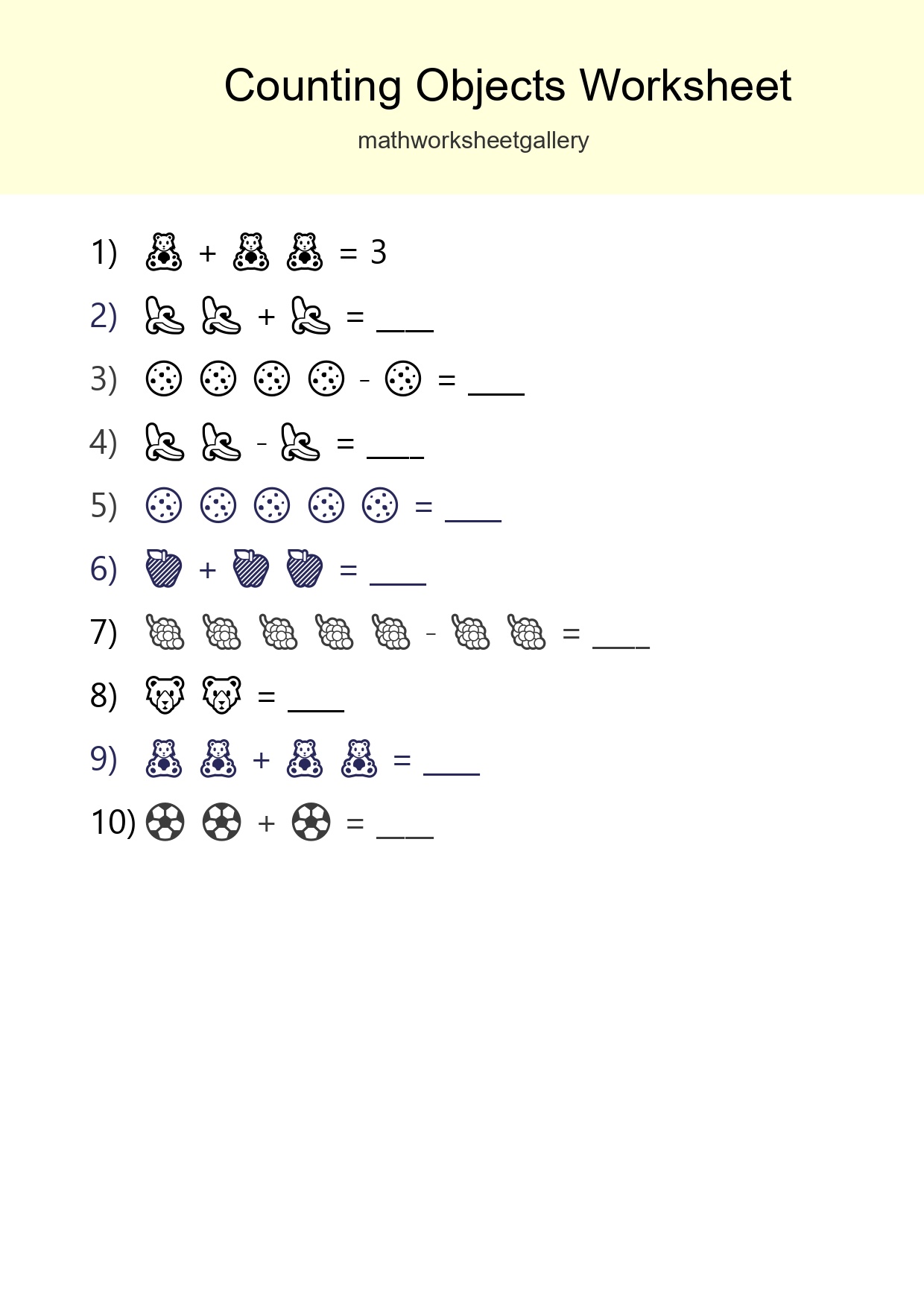 Free Counting Objects Worksheet For Pre-K - Part 183