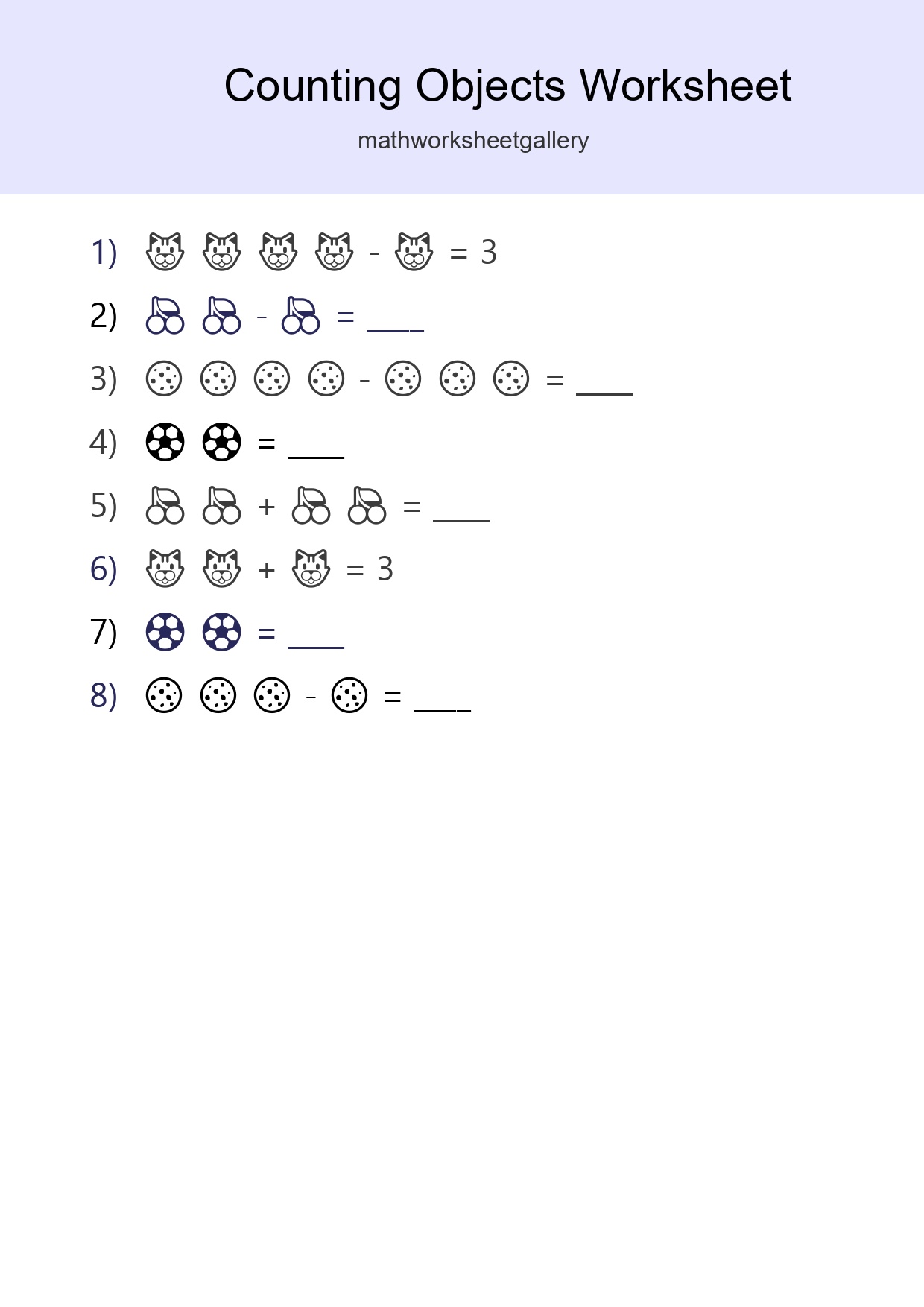Free Counting Objects Worksheet For Pre-K - Part 223
