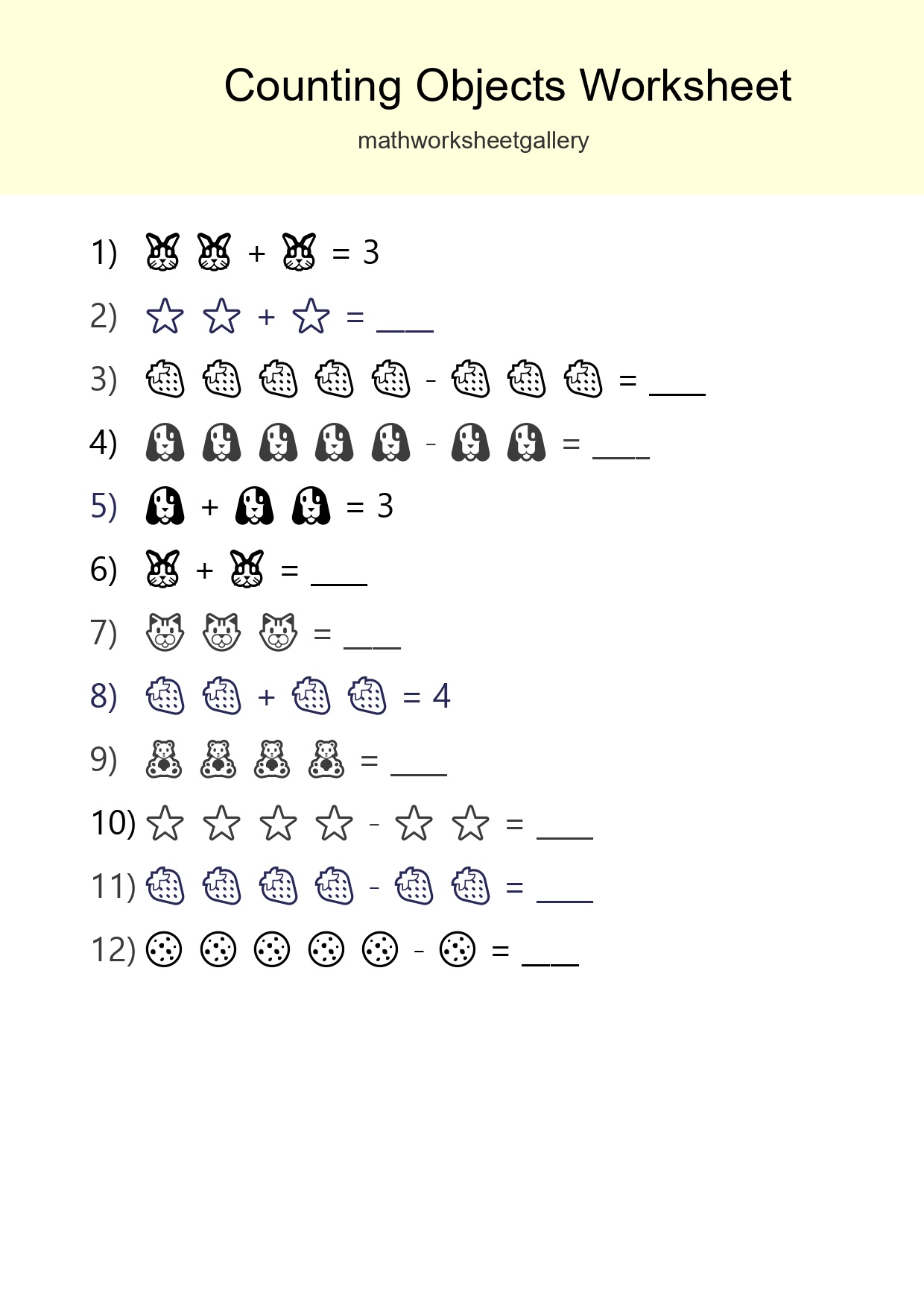 Free Counting Objects Worksheet For Pre-K Printable - Part 263
