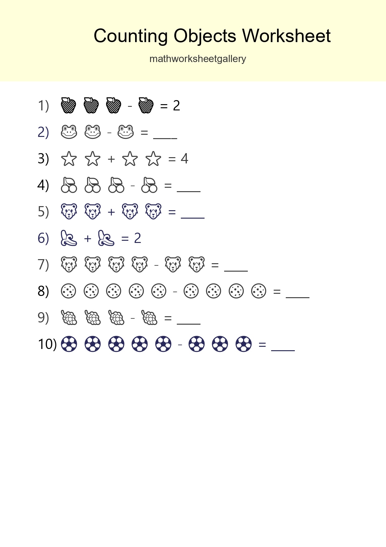 Free Counting Objects Worksheet For Pre-K Printable - Part 93