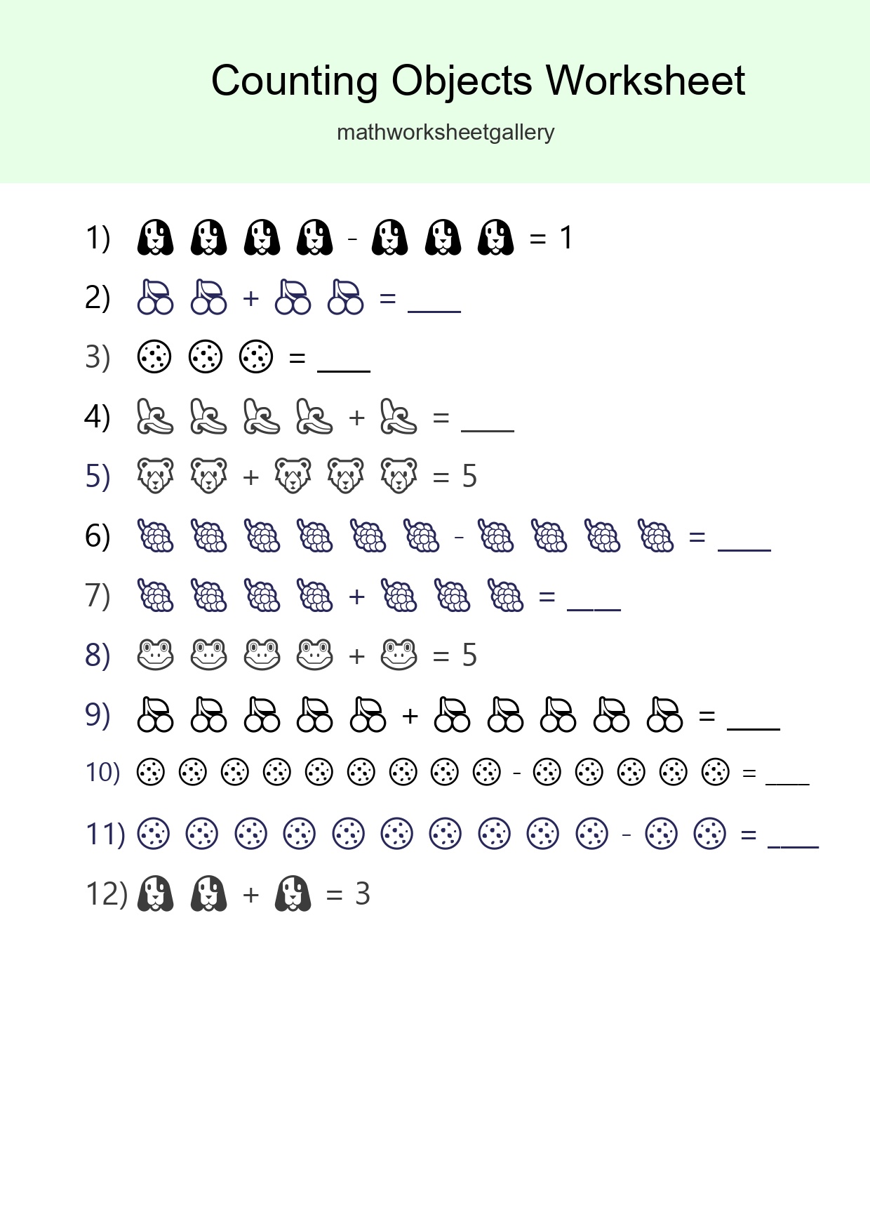 Kindergarten Count The Objects Worksheet - Part 23