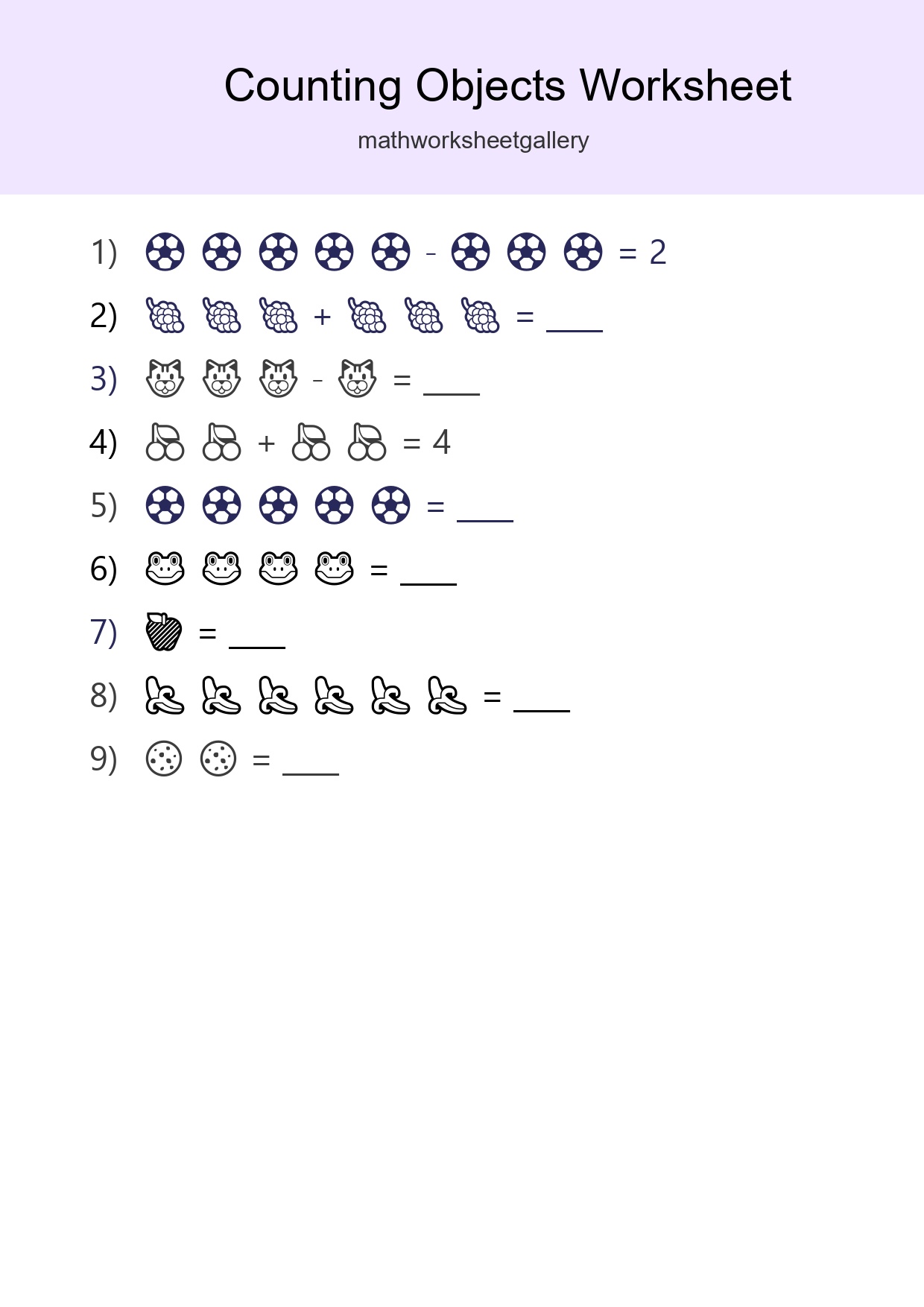 Kindergarten Count The Objects Worksheet - Part 53