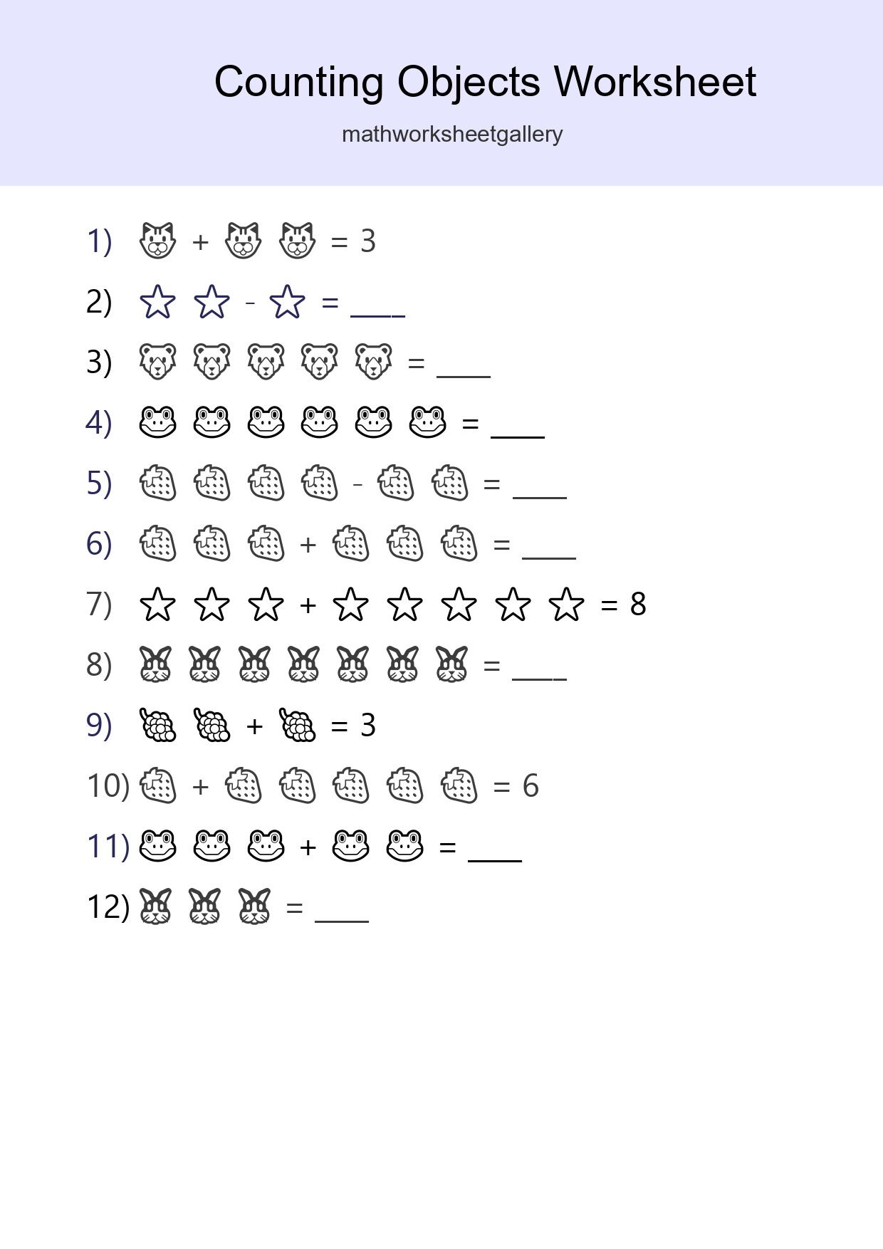 Learn Counting With Pictures Worksheet (Kindergarten) - Part 153