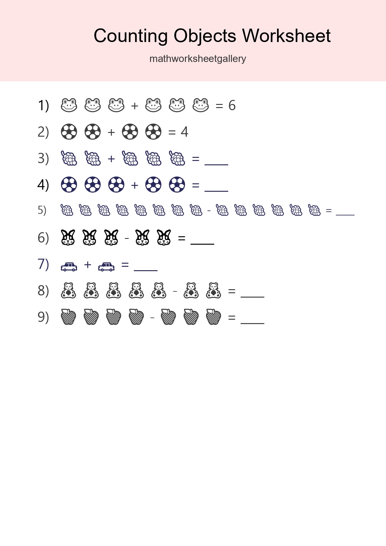 Learn Counting With Pictures Worksheet (Kindergarten) - Part 243