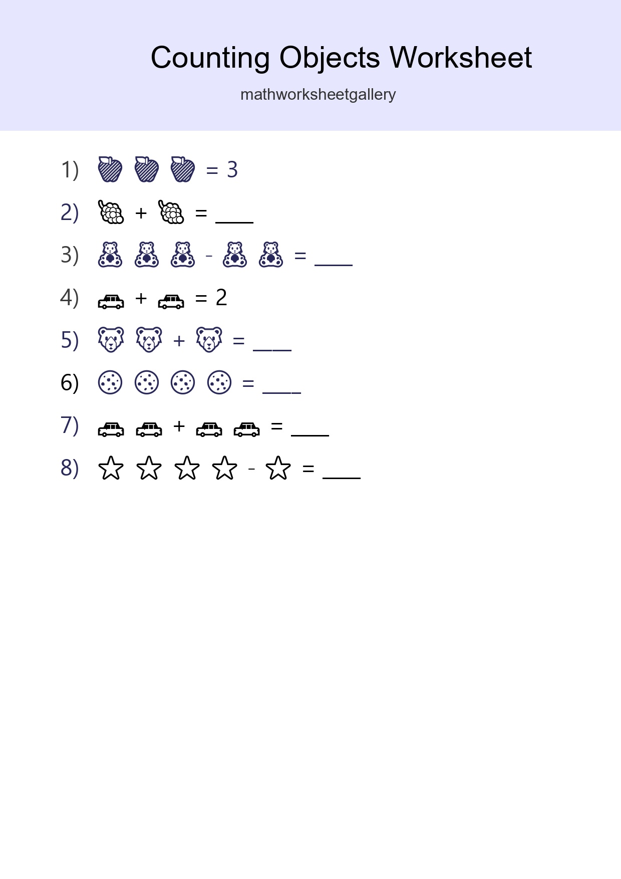 Learn Counting With Pictures Worksheet (Pre-K) - Part 193