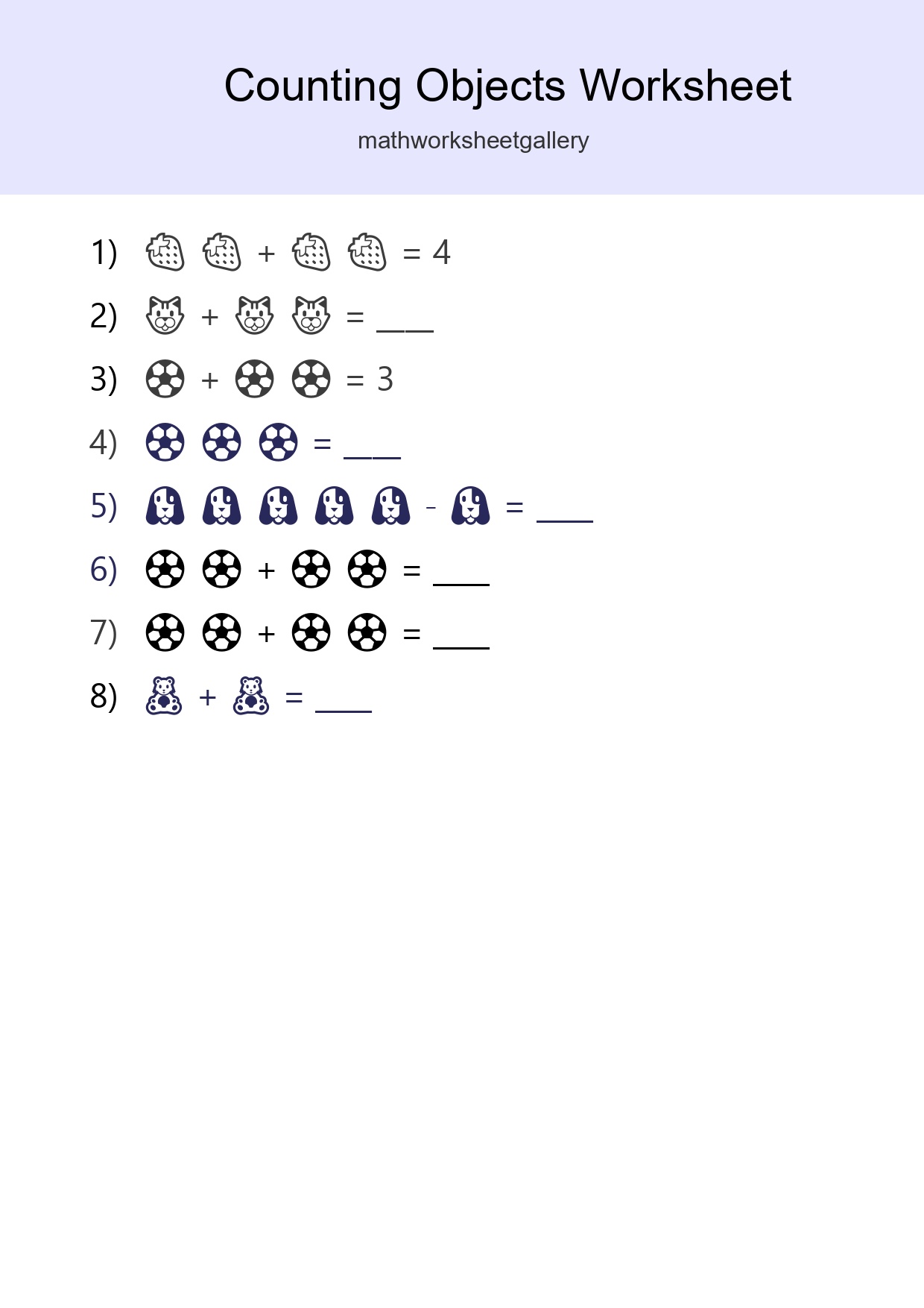 Pre-K Count The Objects Worksheet - Part 133